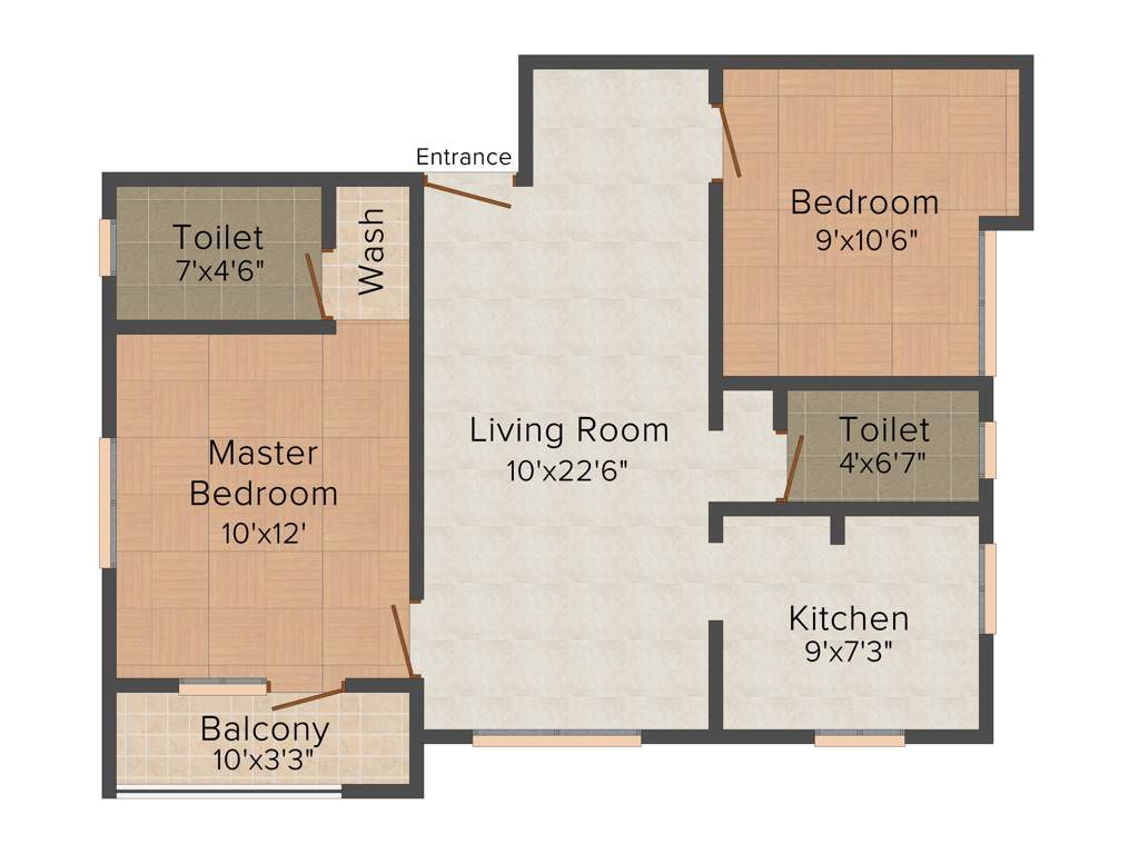 Anu Sri Manmada Flats 2BHK+2T (855 sq ft)