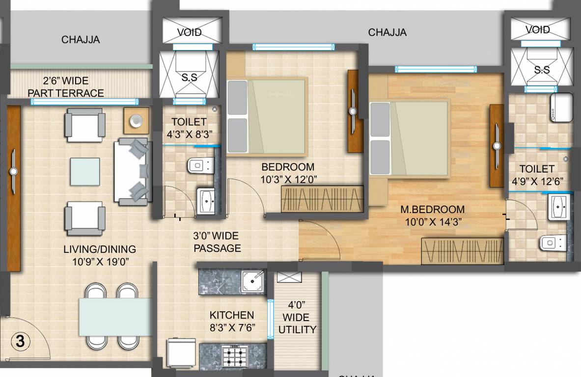 Radius Epitome at Imperial Heights (2BHK+2T (1,200 sq ft) 1200 sq ft)