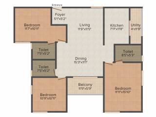 Shriram Luxor (3BHK+3T (1,550 sq ft) 1550 sq ft) Shriram Luxor (3BHK+3T (1,550 sq ft) 1550 sq ft)