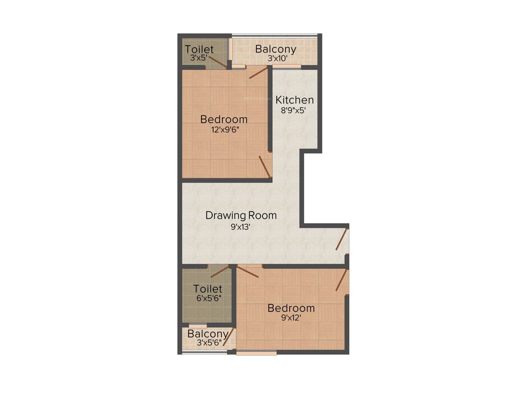Arsh Green Heights II (2BHK+2T (780 sq ft) 780 sq ft)