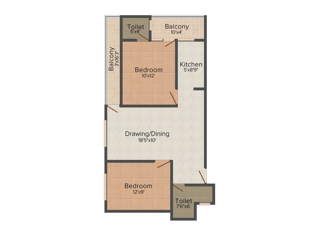 Arsh Green Heights II (2BHK+2T (1,000 sq ft) 1000 sq ft)