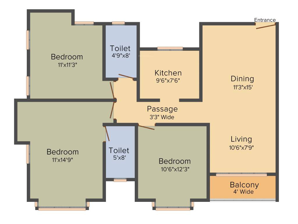 Orbit Ashwa (3BHK+2T (1,500 sq ft) 1500 sq ft)