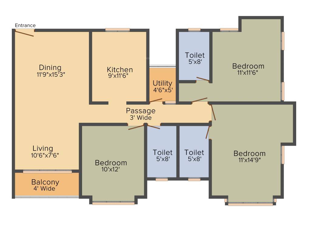Orbit Ashwa (3BHK+3T (1,675 sq ft) 1675 sq ft)