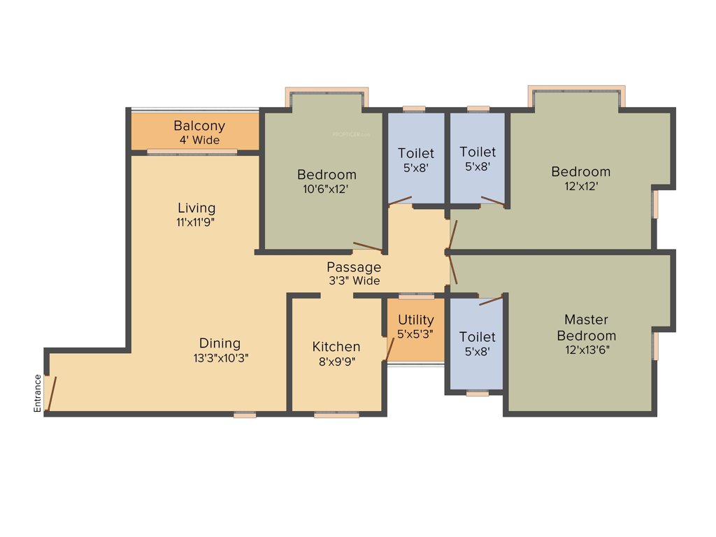 Orbit Ashwa (3BHK+3T (1,840 sq ft) 1840 sq ft)