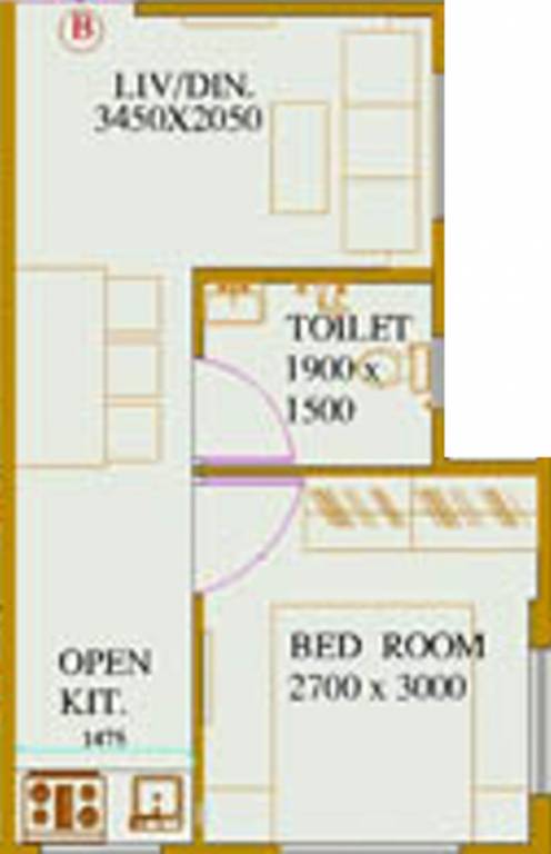 Skywood Greens (1BHK+1T (480 sq ft) 480 sq ft)