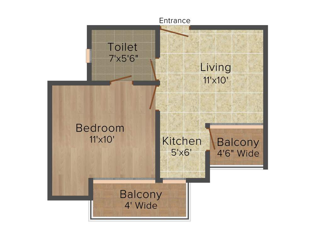 Phoenix Ribereno (1BHK+1T (581 sq ft) 581 sq ft)