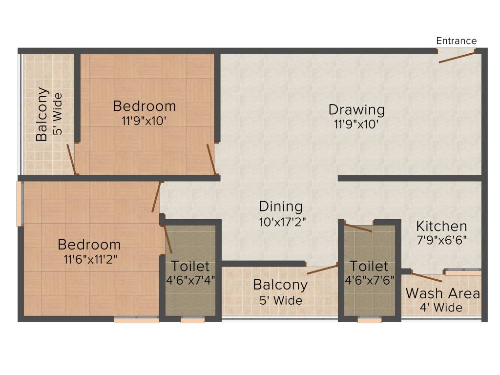 Tirumala Cyber Residency (2BHK+2T (1,155 sq ft) 1155 sq ft)