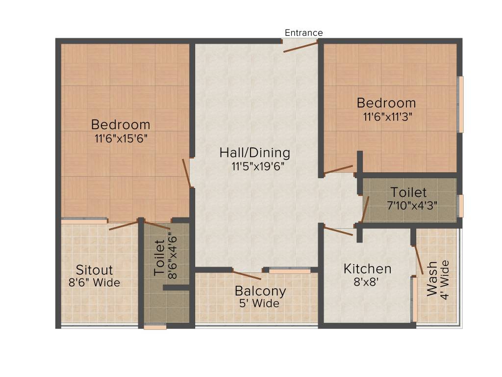 Tirumala Cyber Residency (2BHK+2T (1,180 sq ft) 1180 sq ft)