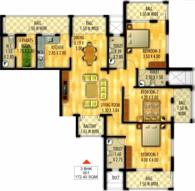 Udbhav Infinity Enclave (3BHK+3T (1,855 sq ft) + Servant Room 1855 sq ft)