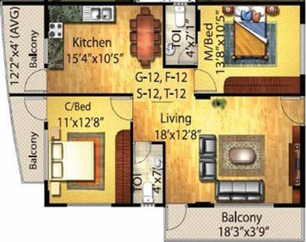 Ara Vishwas (2BHK+2T (1,053 sq ft) 1053 sq ft) Ara Vishwas (2BHK+2T (1,053 sq ft) 1053 sq ft)