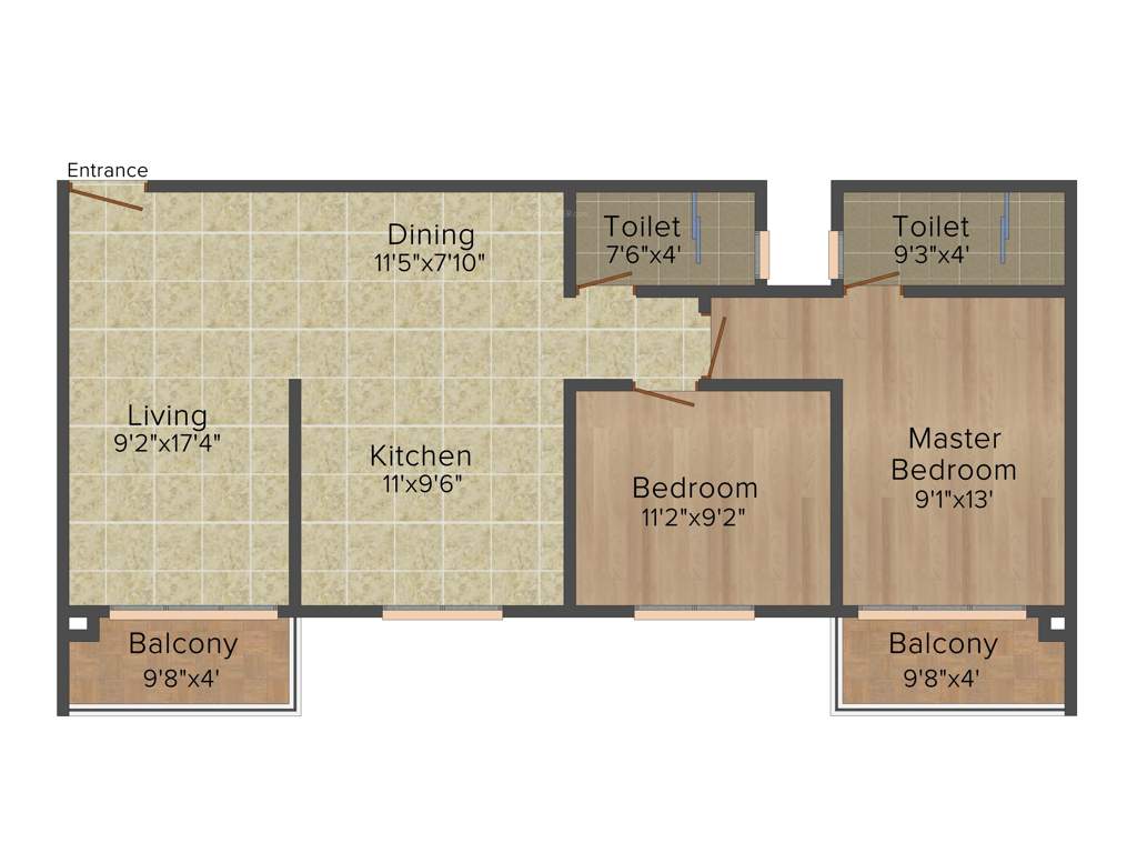 Sipani Bliss II (2BHK+2T (1,090 sq ft) 1090 sq ft)