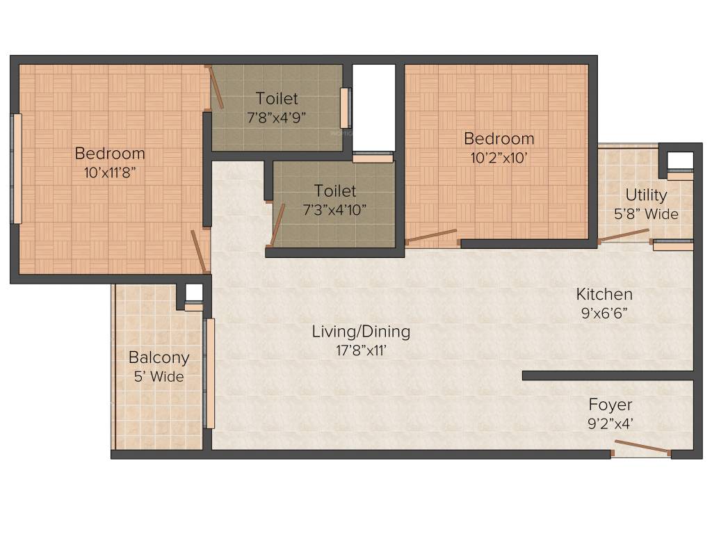 Sipani Bliss (2BHK+2T (922 sq ft) 922 sq ft)