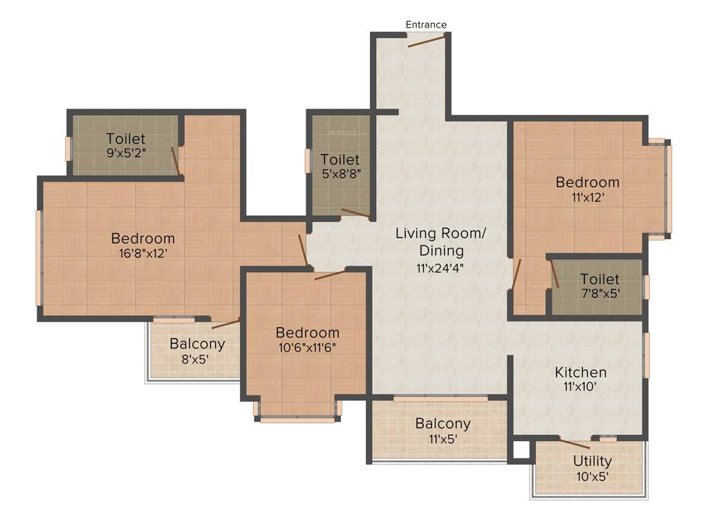 Chalukya Ranka North Star (3BHK+3T (1,557 sq ft) 1557 sq ft)