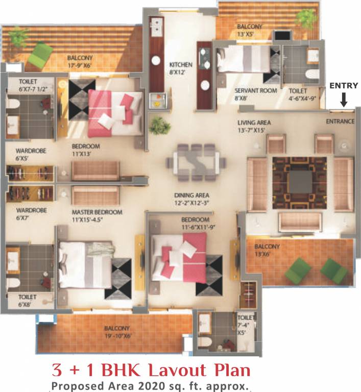 Alliance The Eminence (3BHK+3T (2,020 sq ft) + Servant Room 2020 sq ft)