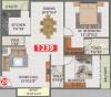 ADI North Lake (2BHK+2T (1,239 sq ft) + Pooja Room 1239 sq ft)