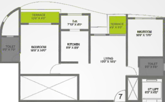 VTP Urban Life (2BHK+2T (1,000 sq ft) 1000 sq ft)