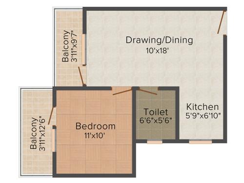 Aryans The Habitat (1BHK+1T (605 sq ft) 605 sq ft) Aryans The Habitat (1BHK+1T (605 sq ft) 605 sq ft)