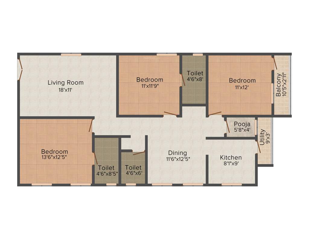 Sri Sai Tirumala Constructions Jewel Gardens (3BHK+2T (1,660 sq ft) 1660 sq ft)