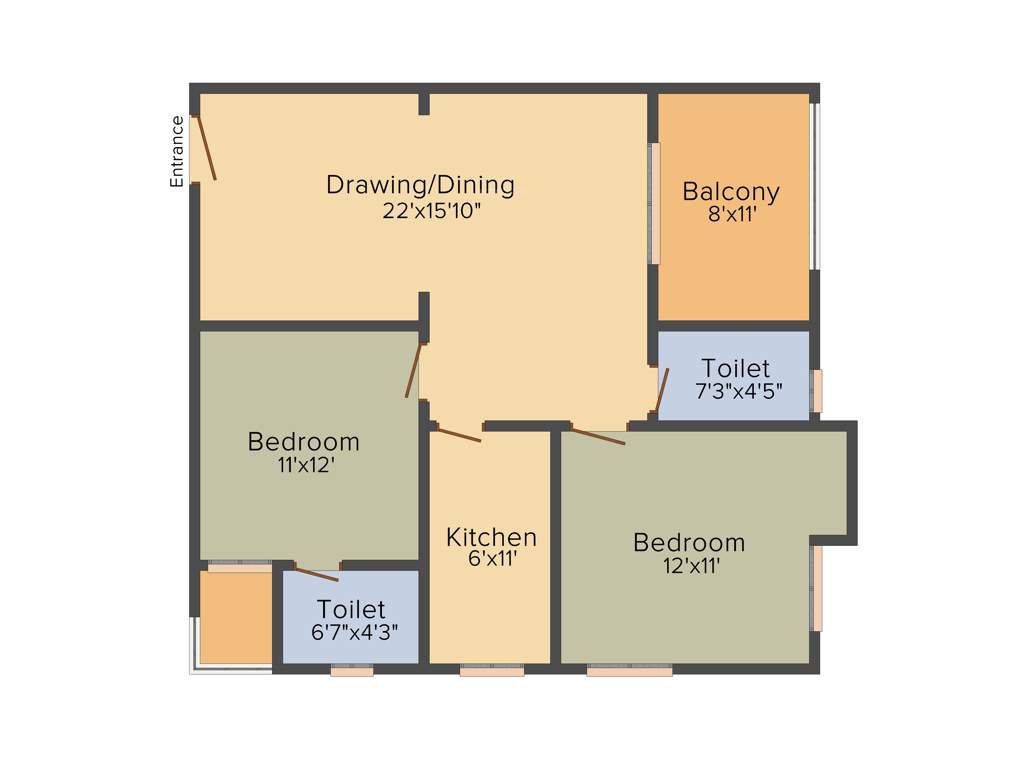 Akchat Laxmi Garden (2BHK+2T (1,180 sq ft) 1180 sq ft)