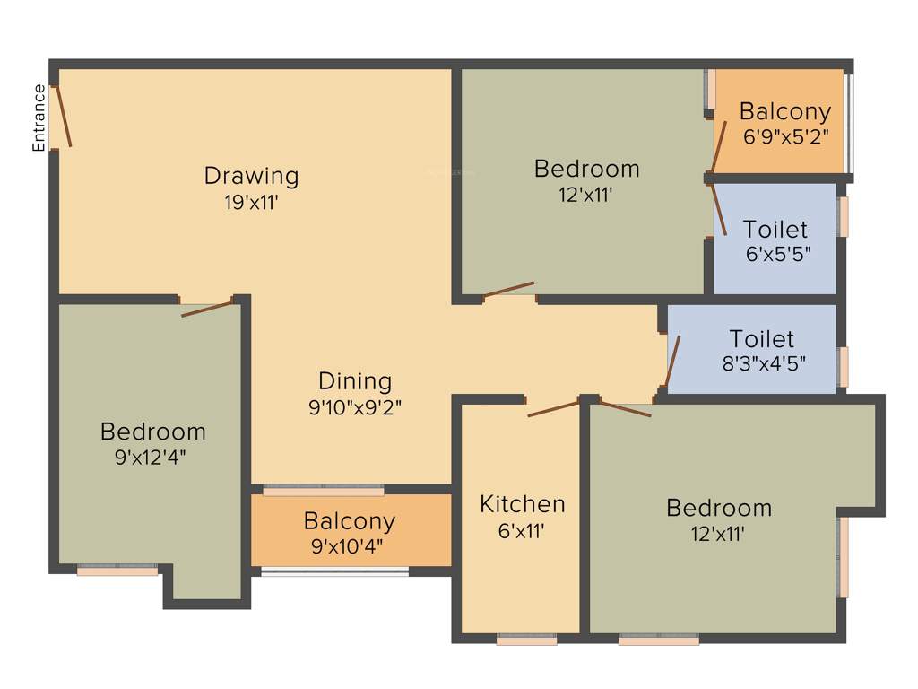 Akchat Laxmi Garden (3BHK+2T (1,410 sq ft) 1410 sq ft)