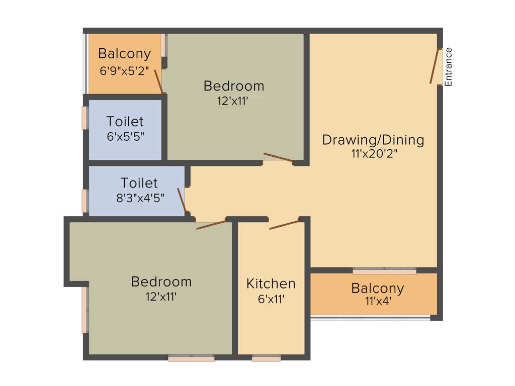 Akchat Laxmi Garden (2BHK+2T (1,125 sq ft) 1125 sq ft)