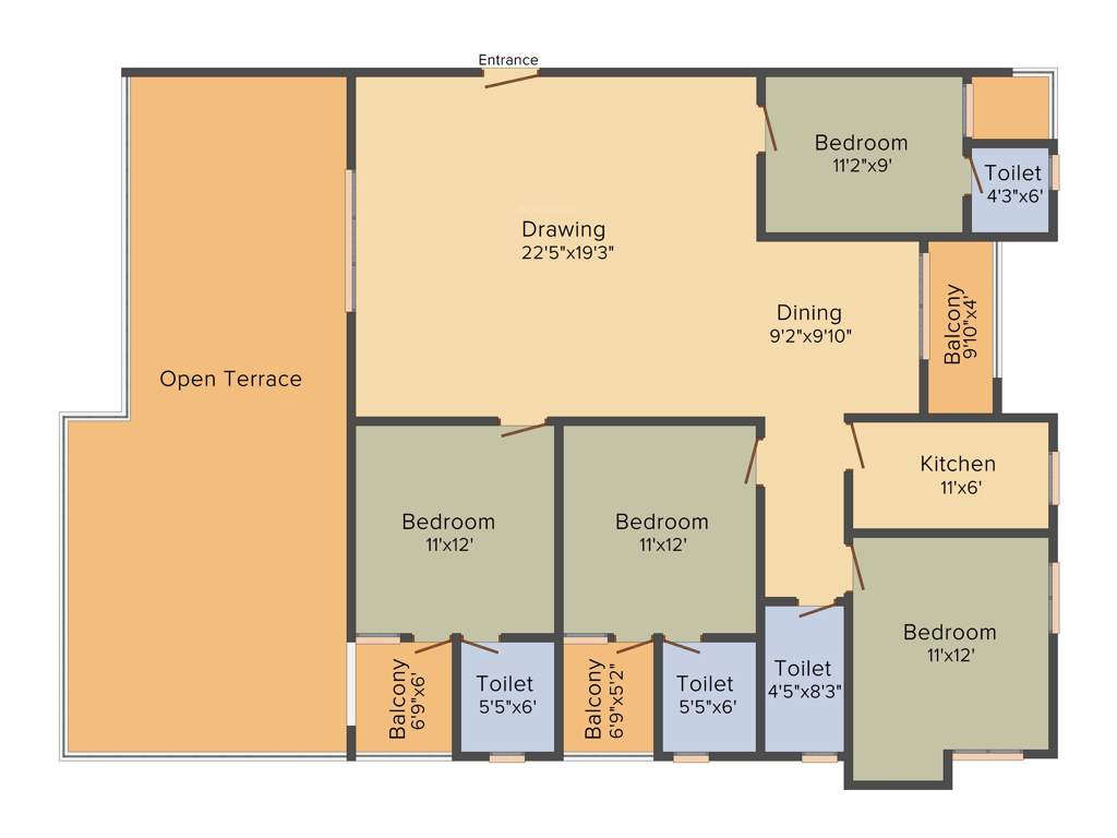 Akchat Laxmi Garden (4BHK+3T (1,890 sq ft) 1890 sq ft)