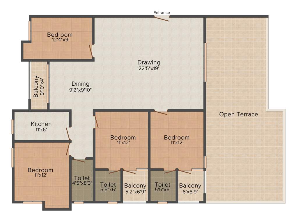 Akchat Laxmi Garden (4BHK+3T (2,035 sq ft) 2035 sq ft)