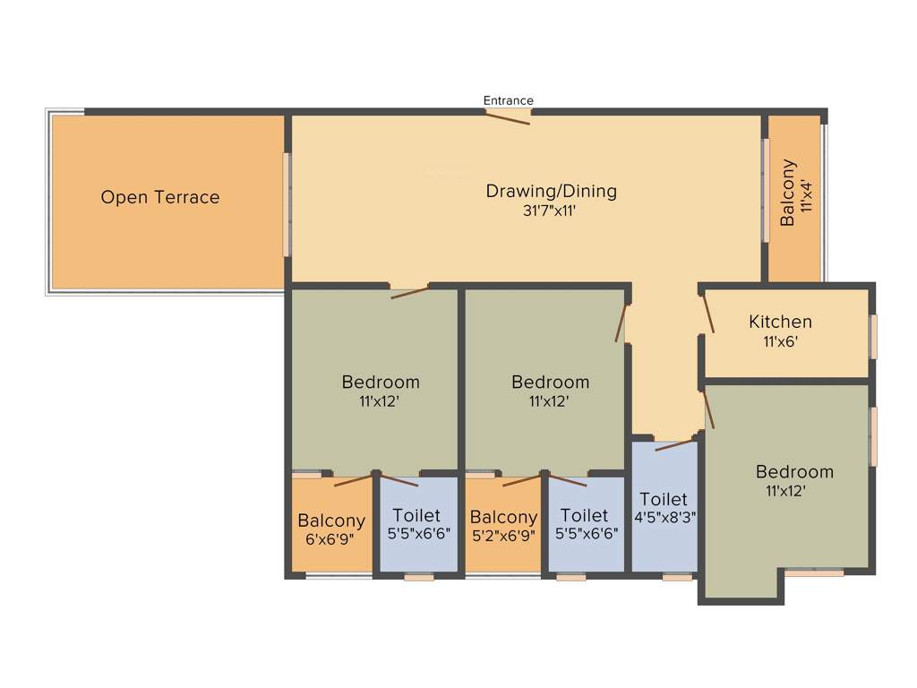 Akchat Laxmi Garden (3BHK+3T (1,620 sq ft) 1620 sq ft)