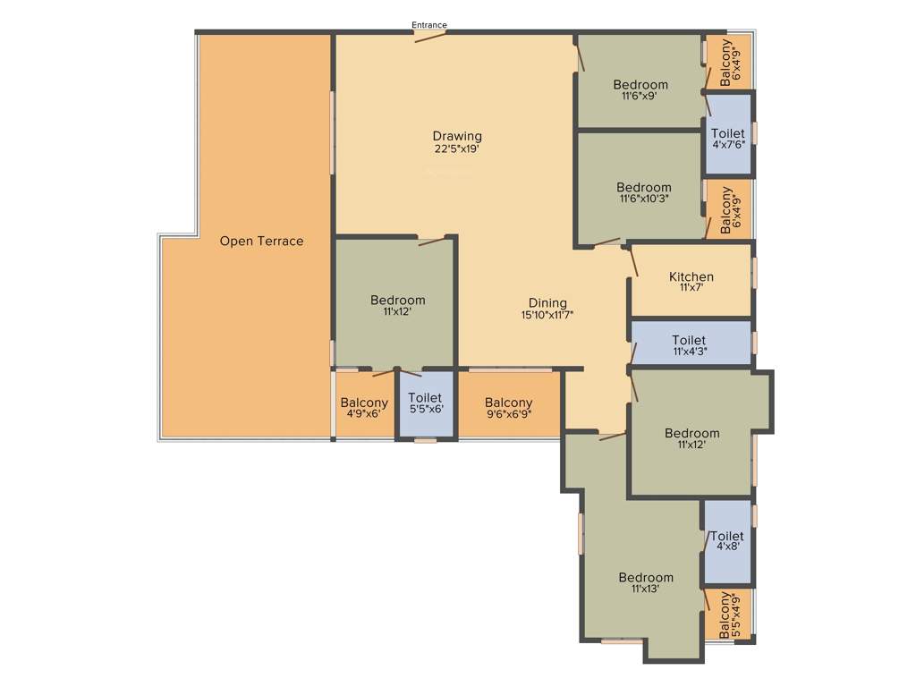 Akchat Laxmi Garden (5BHK+4T (2,585 sq ft) 2585 sq ft)