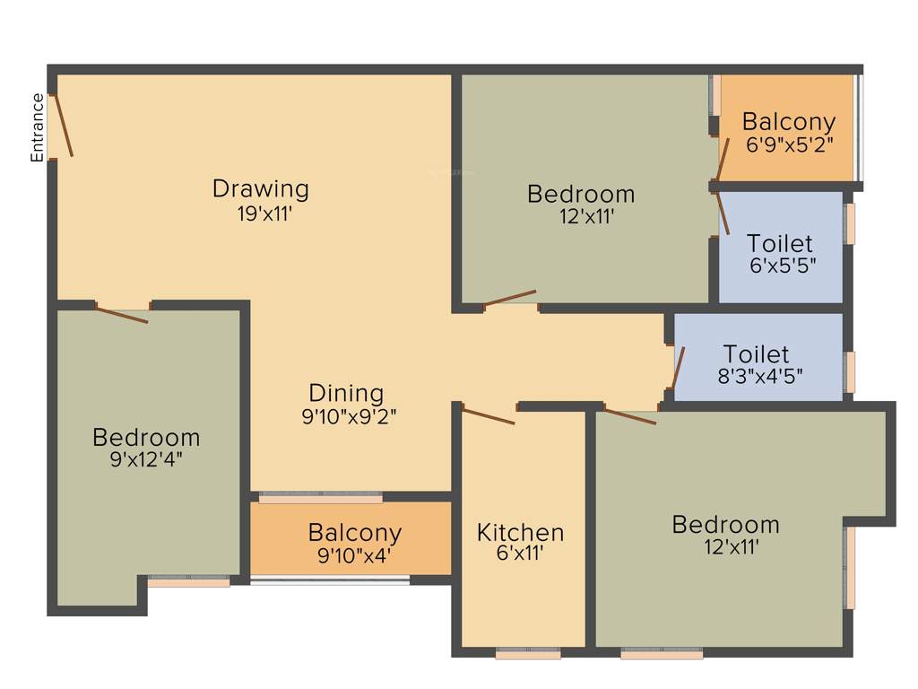 Akchat Laxmi Garden (3BHK+2T (1,446 sq ft) 1446 sq ft)