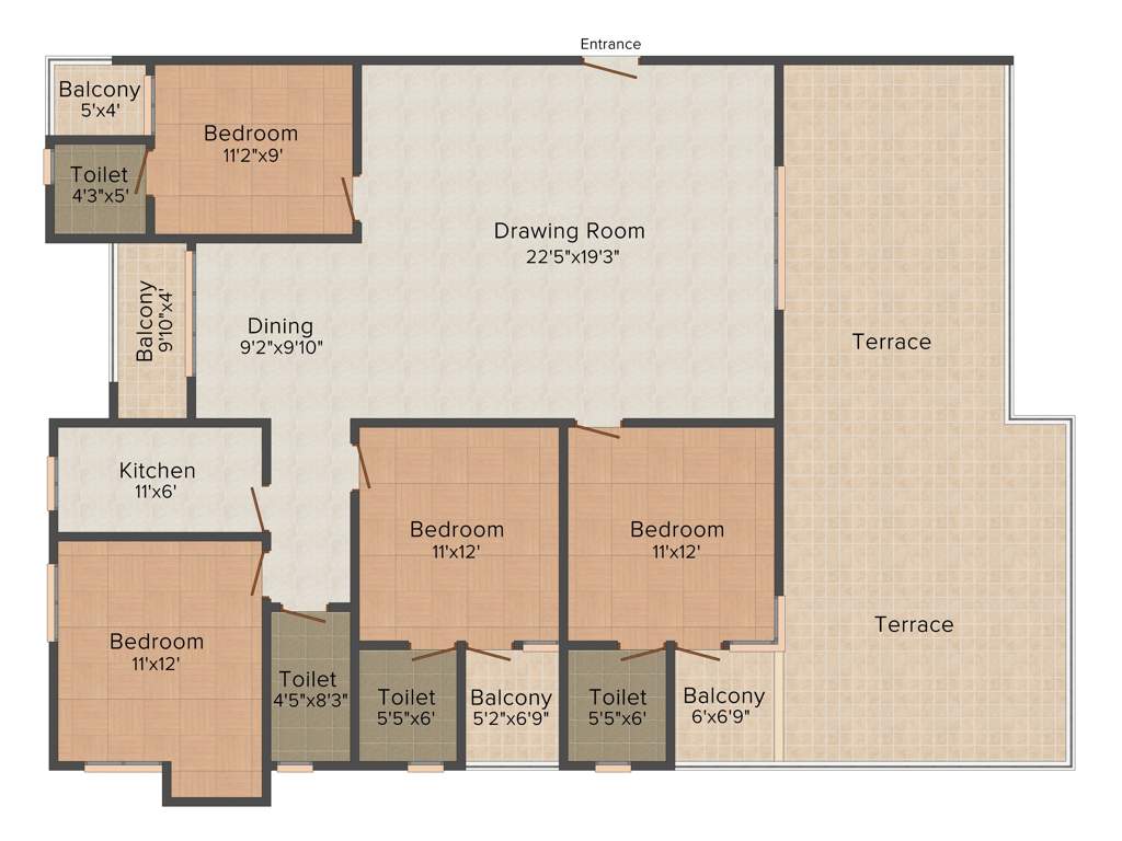 Akchat Laxmi Garden (4BHK+3T (2,075 sq ft) 2075 sq ft)