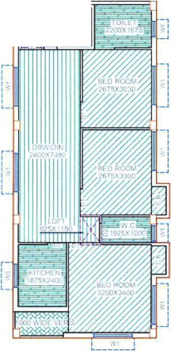 Jeet Omega (3BHK+2T (995 sq ft) 995 sq ft)