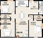 Jaya Bharathi ADR Jaya Bharathi Heights (3BHK+3T (1,465 sq ft) 1465 sq ft)