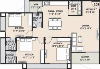 Saral Parivesh (3BHK+3T (1,440 sq ft) 1440 sq ft)