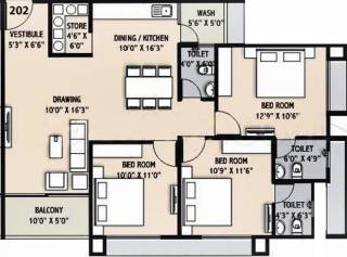 Saral Parivesh (3BHK+3T (1,674 sq ft) 1674 sq ft)