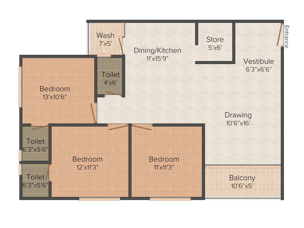 Saral Parivesh (3BHK+3T (1,755 sq ft) 1755 sq ft)