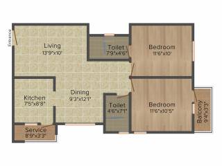 Kgeyes Madipakkam 280 (2BHK+2T (930 sq ft) 930 sq ft)