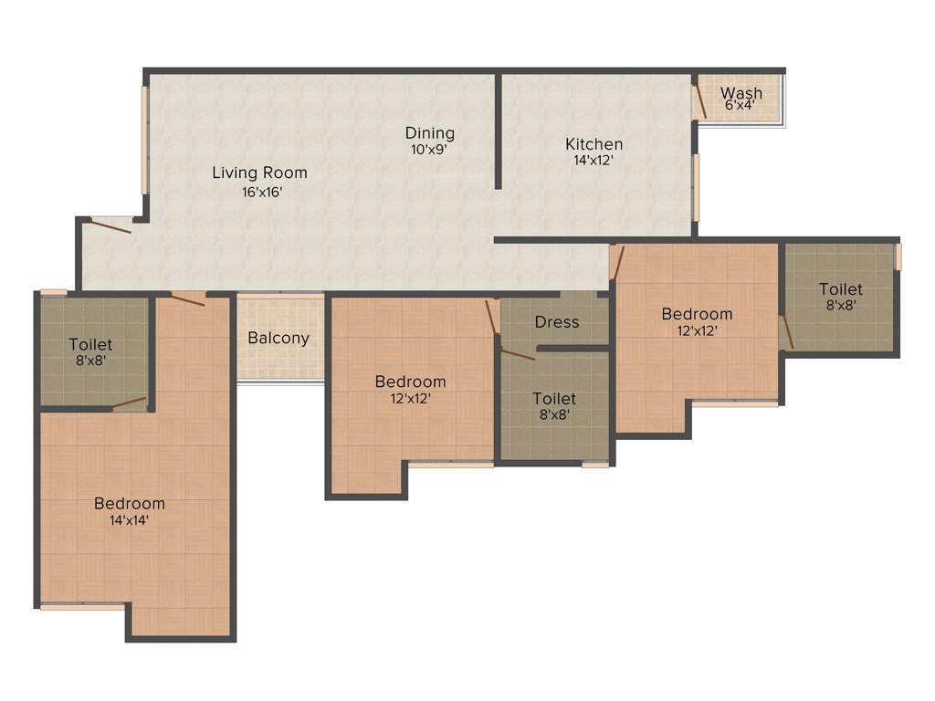 Shree Sai Waverley Heights (3BHK+3T (1,775 sq ft) + Servant Room 1775 sq ft)