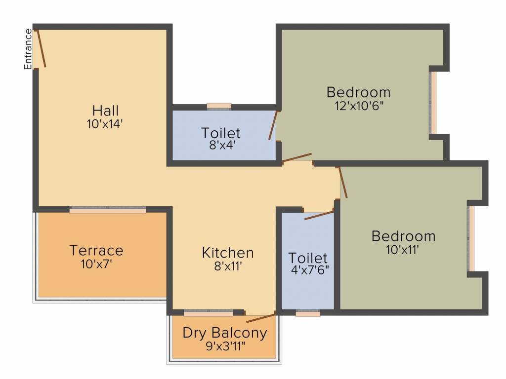 Sahil Developers Anand 2BHK+2T (851 sq ft)