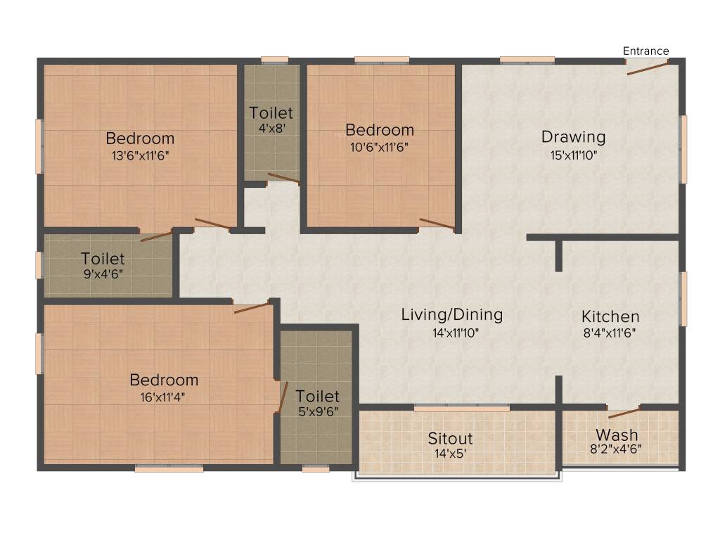 Giridhari Avighna (3BHK+3T (1,640 sq ft) 1640 sq ft) Giridhari Avighna (3BHK+3T (1,640 sq ft) 1640 sq ft)