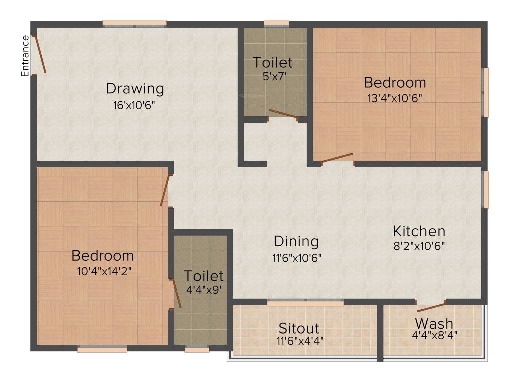 Giridhari Avighna (2BHK+2T (1,185 sq ft) 1185 sq ft) Giridhari Avighna (2BHK+2T (1,185 sq ft) 1185 sq ft)