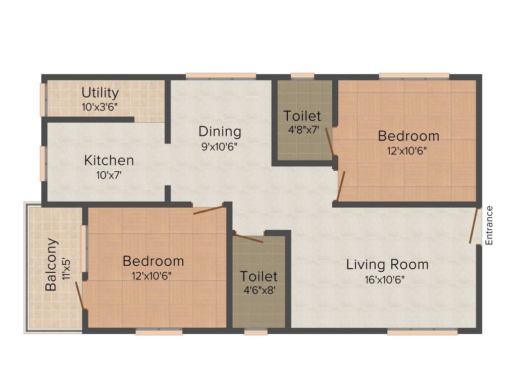 DSS Sri Siva Sai Vue Grande (2BHK+2T (1,059 sq ft) 1059 sq ft)