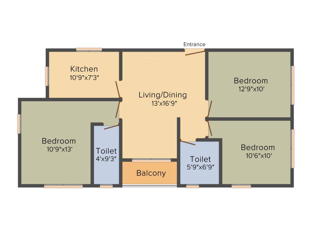 Jalan NVR Pride (3BHK+2T (1,208 sq ft) 1208 sq ft)