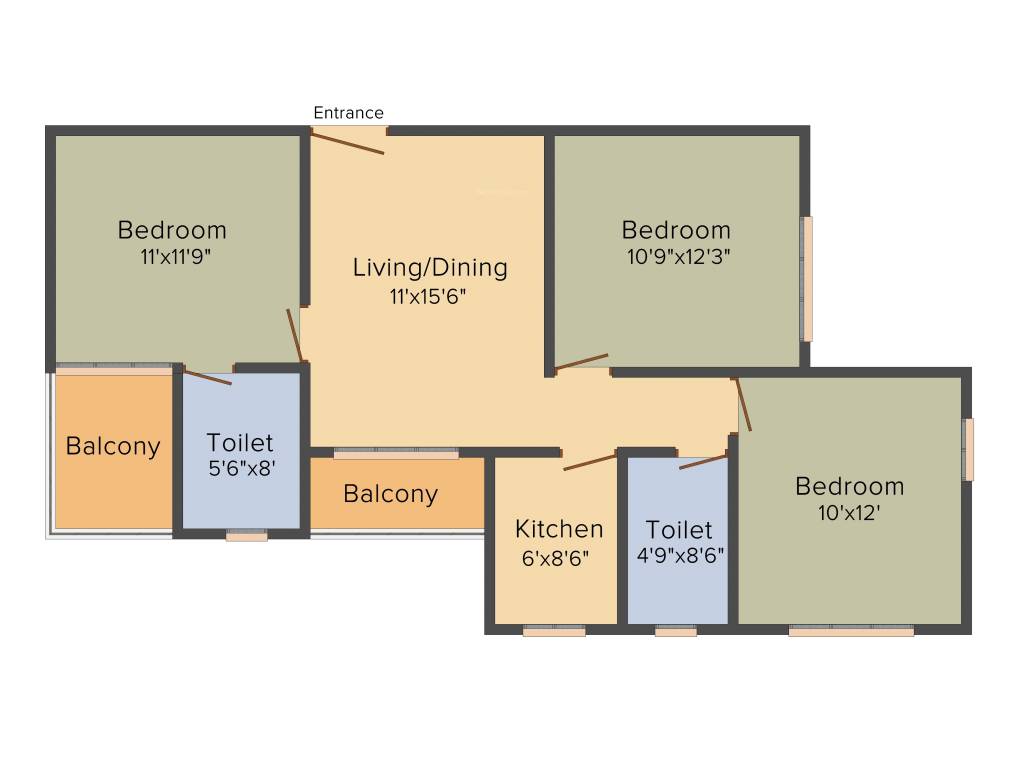Jalan NVR Pride (3BHK+2T (1,179 sq ft) 1179 sq ft)