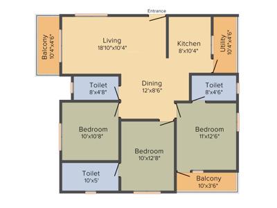 Bijith Krupa (3BHK+3T (1,414 sq ft) 1414 sq ft)