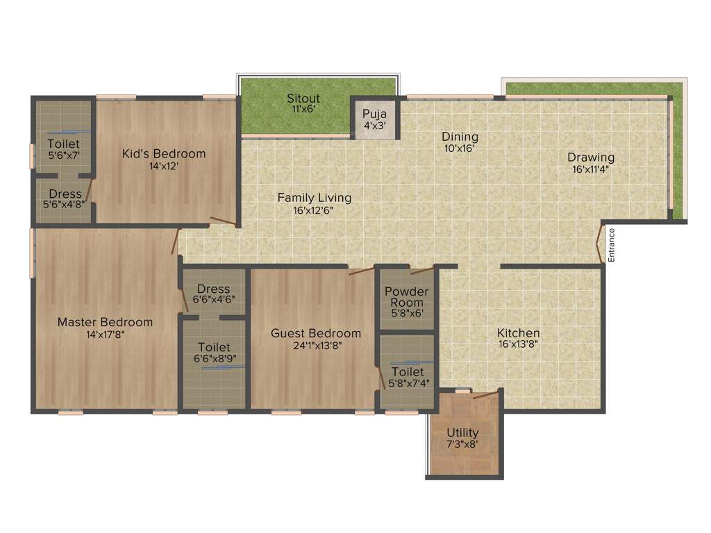 HSR Tulips (3BHK+4T (2,615 sq ft) + Pooja Room 2615 sq ft)