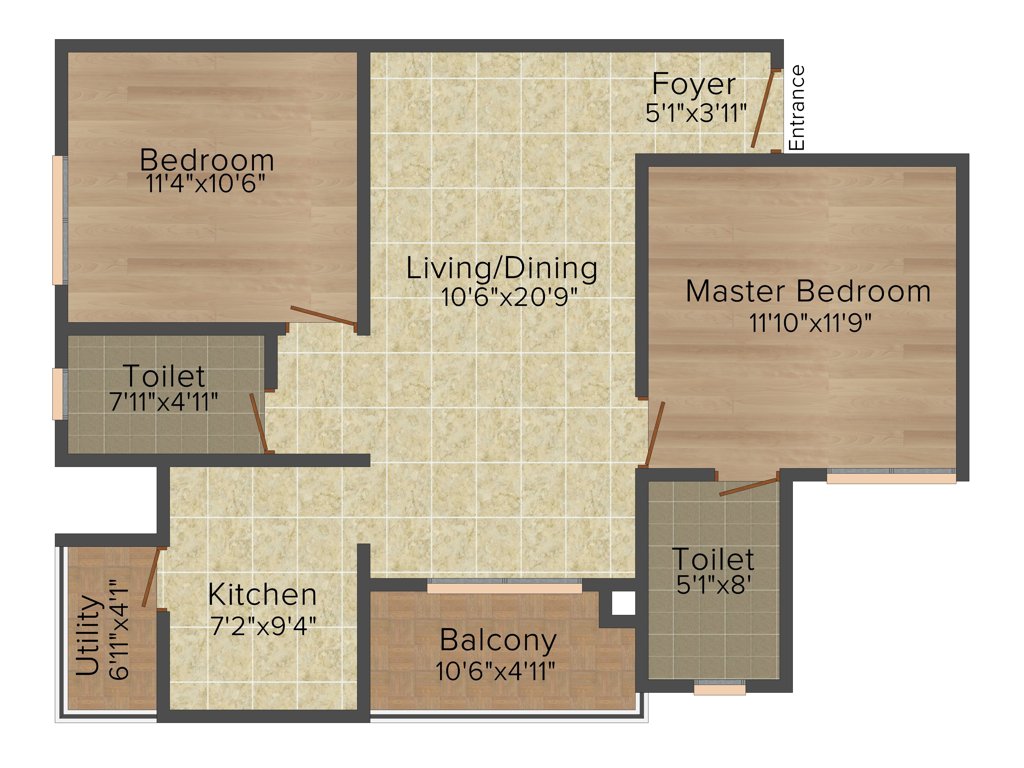Skylark Royaume (2BHK+2T (1,040 sq ft) 1040 sq ft)