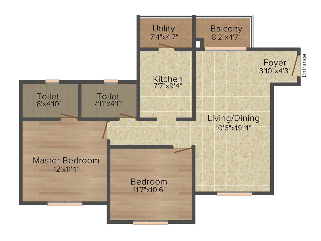Skylark Royaume (2BHK+2T (1,056 sq ft) 1056 sq ft)