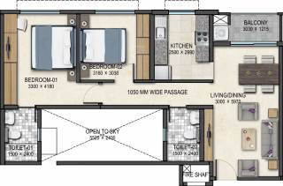 Sobha Tropical Greens At Dream Acres (2BHK+2T (1,210 sq ft) 1210 sq ft)