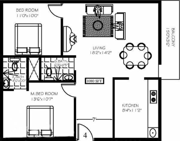 Highcity Srinidhi Enclave (2BHK+2T (1,080 sq ft) 1080 sq ft) Highcity Srinidhi Enclave (2BHK+2T (1,080 sq ft) 1080 sq ft)